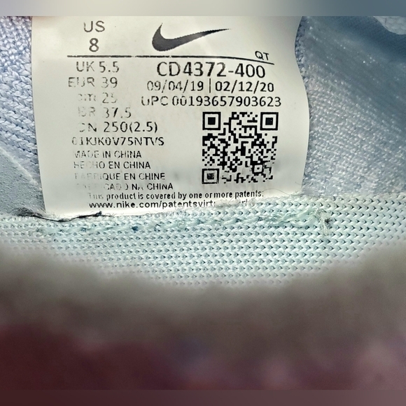 Nike React Infinity Run‎ Flyknit Blue Running Shoes CD4372-400 Women's Size 8 - Picture 10 of 10